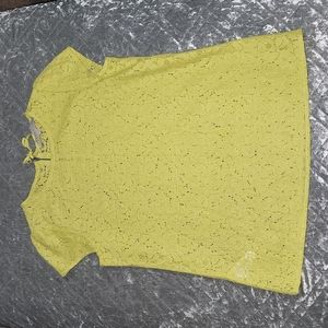 Loft BNWOT Bright Yellow Sheer Lace Top.